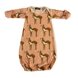 0-3M Milkbarn Baby Girl Pink Deer Gown